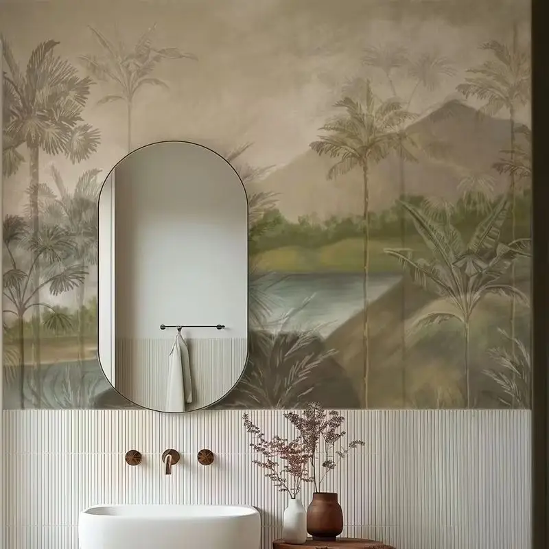 Mountains and Palms Landscape Mural