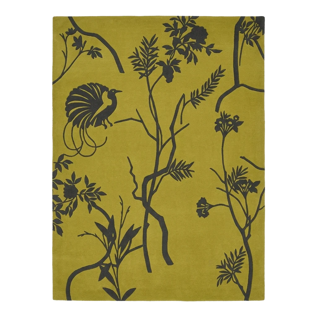 Mustard Bloom Silhouette Hand Tufted Rug