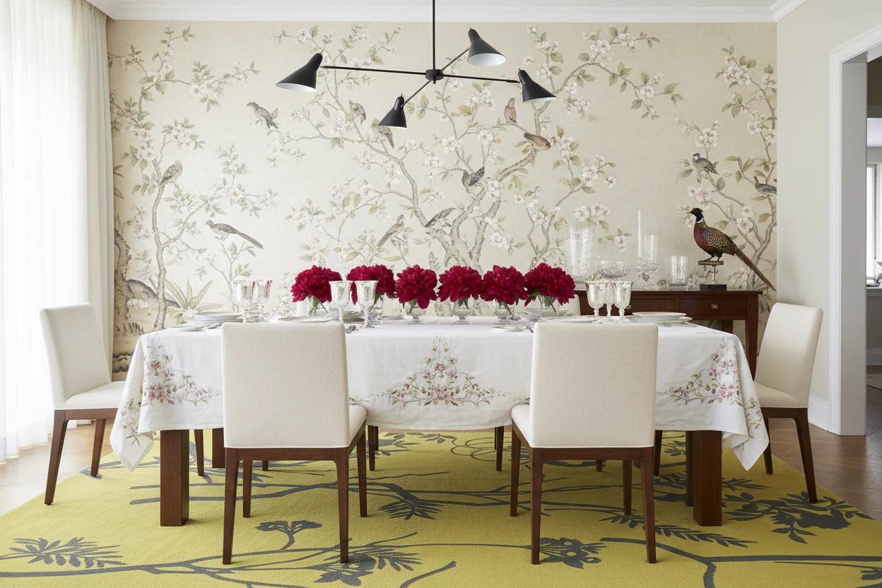 Mustard Bloom Silhouette Hand Tufted Rug - Image 3