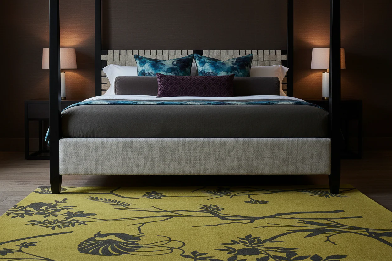 Mustard Bloom Silhouette Hand Tufted Rug - Image 4