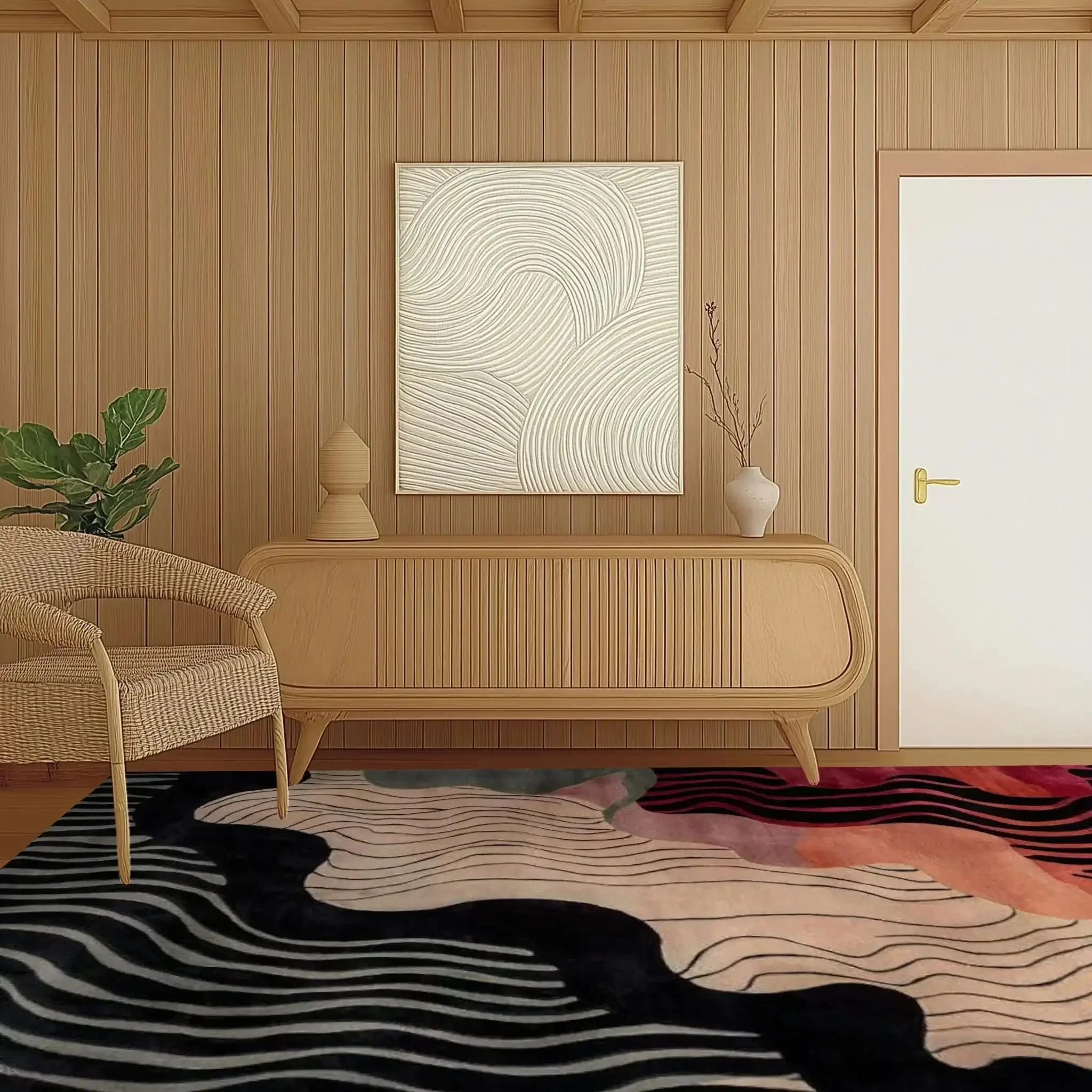 Mystic Flow Hand Tufted Viscose Rug - Image 3