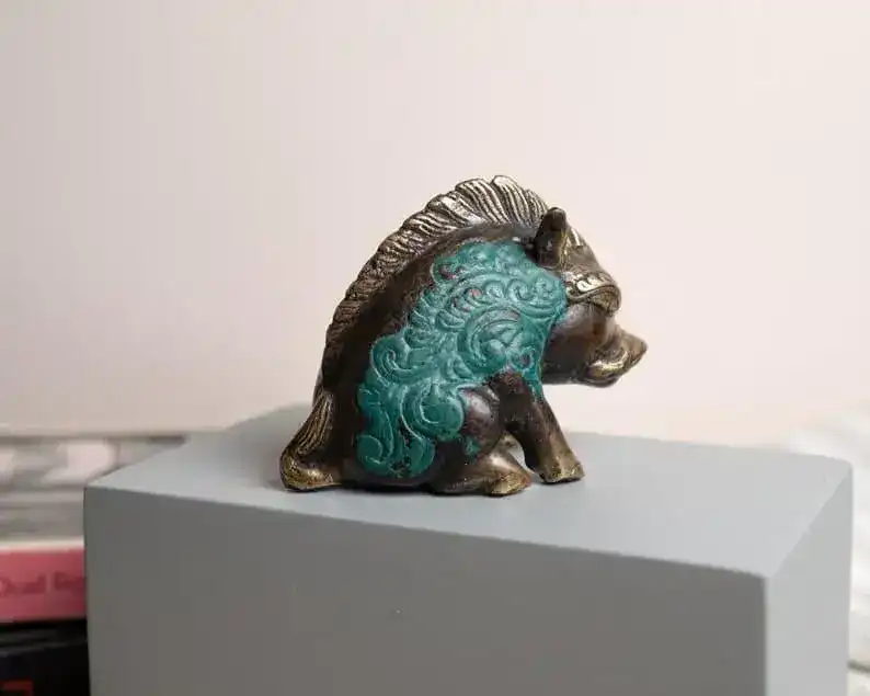 Mystical Pig Brass Figurine - Image 8