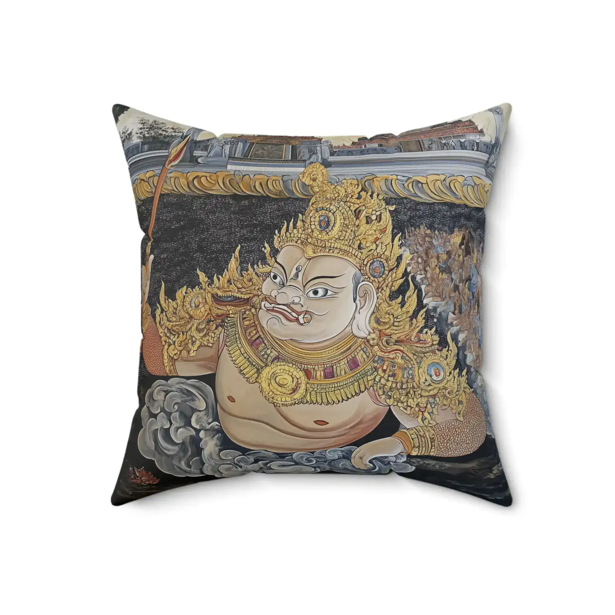 Mythic Thai Guardian Throw Pillow - Image 4