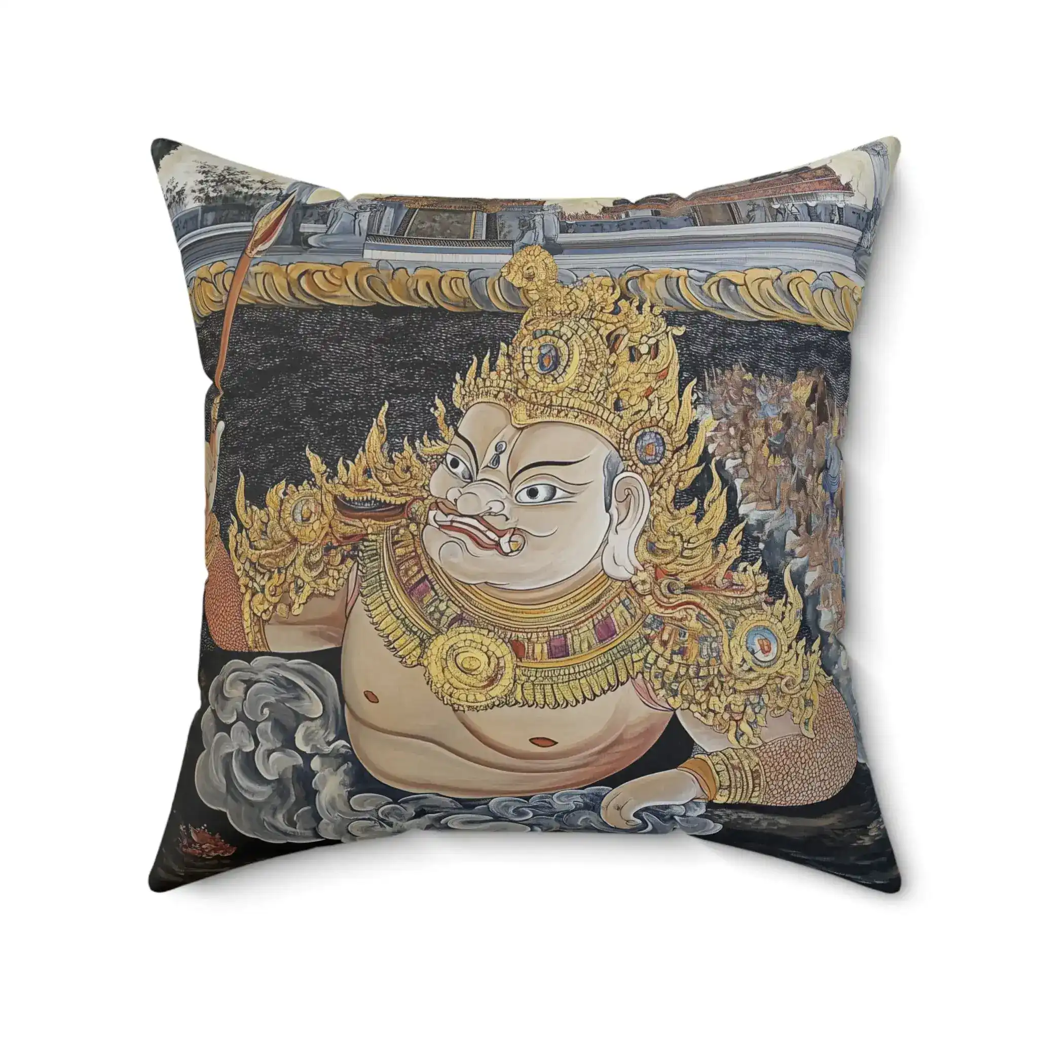 Mythic Thai Guardian Throw Pillow - Image 5