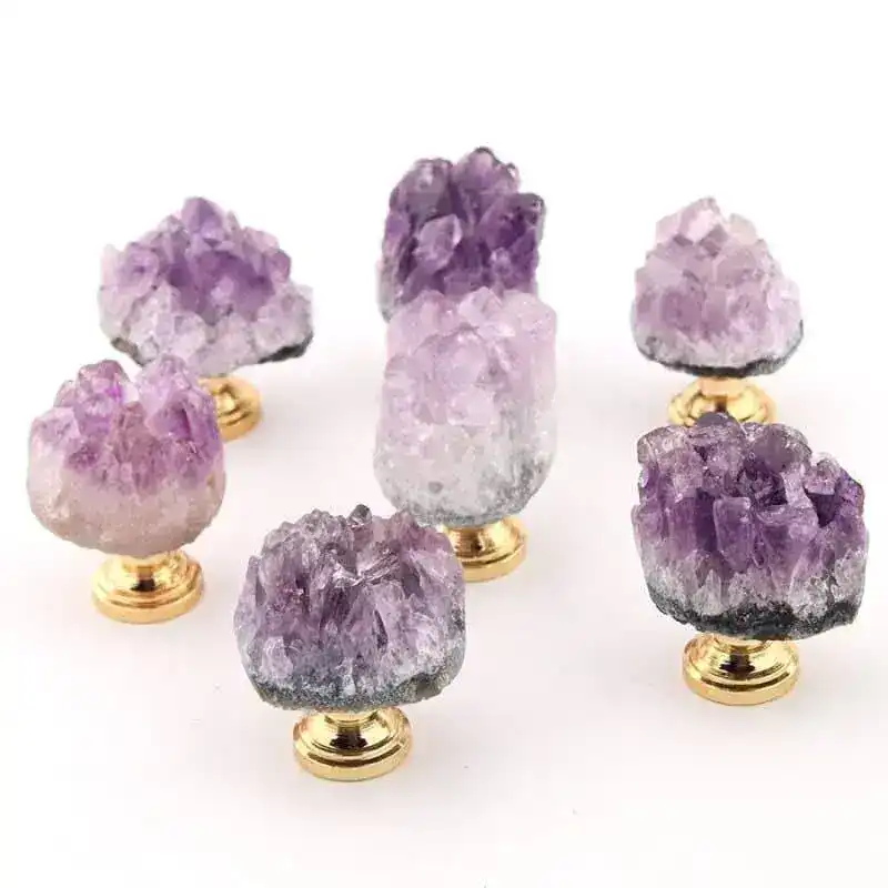 Natural Amethyst Cabinet Drawer Knob