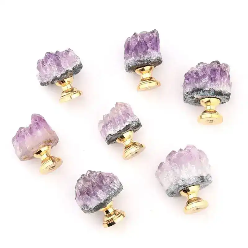 Natural Amethyst Cabinet Drawer Knob - Image 5