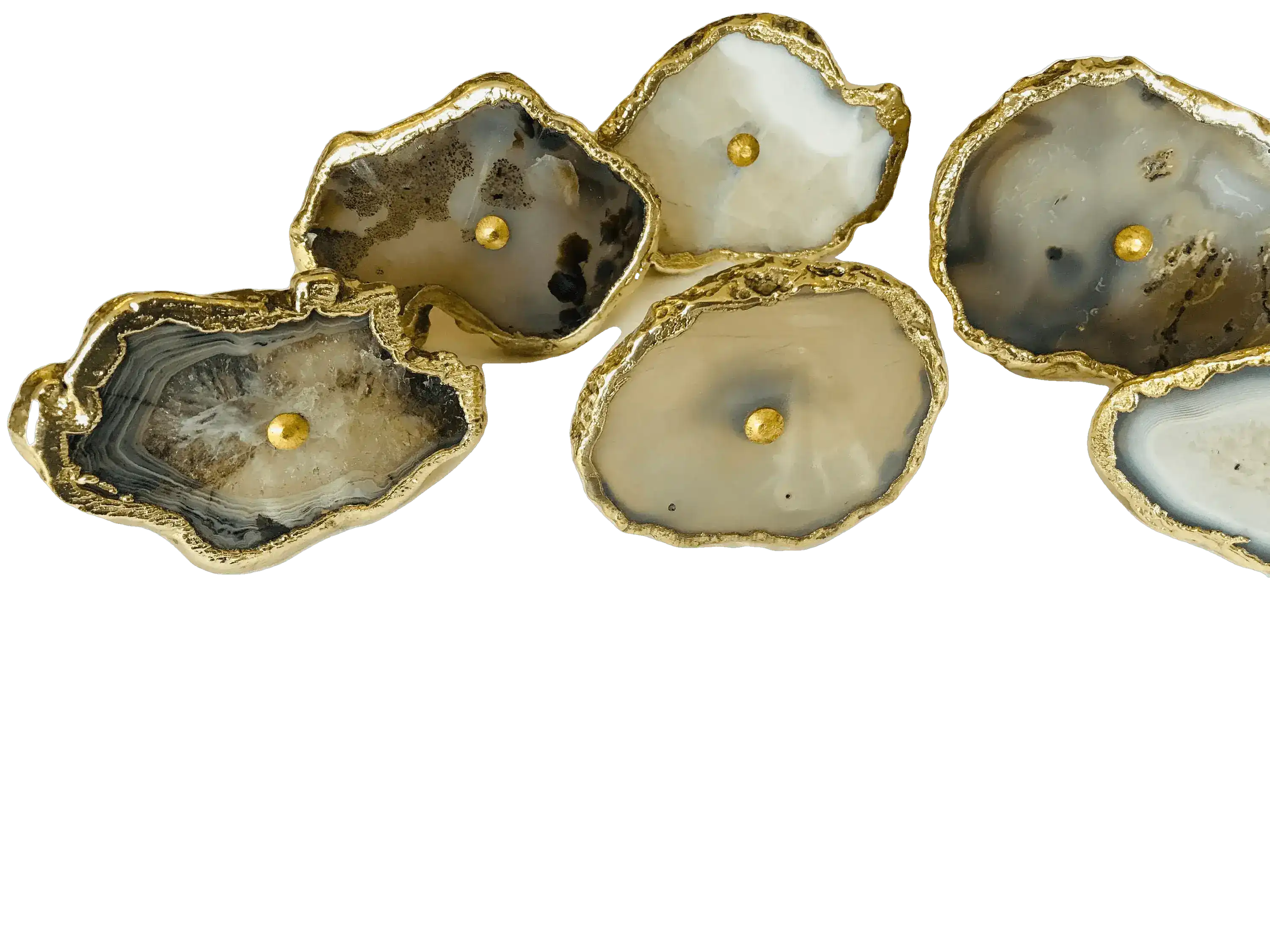 Natural Gray Agate Cabinet Door Pull Handle - Set of 6 - Image 3