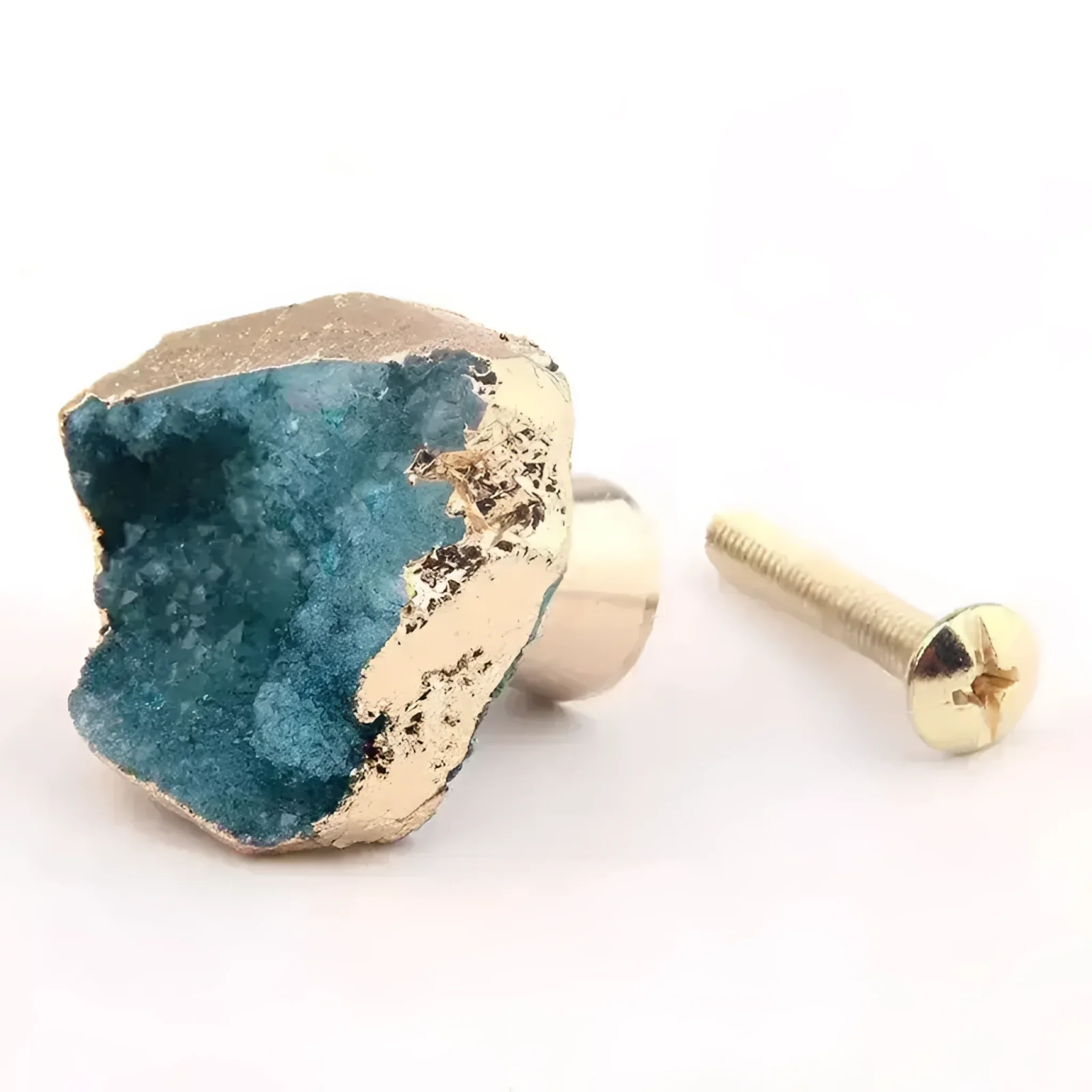 Natural Stone Brass Door Knob - Image 9