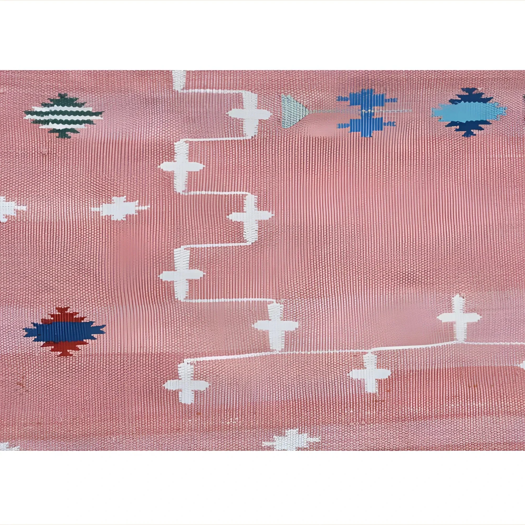 Natural Vegetable Dyed Indian Dhurrie Reversible Cotton Rug - Blush Galaxy - Image 4