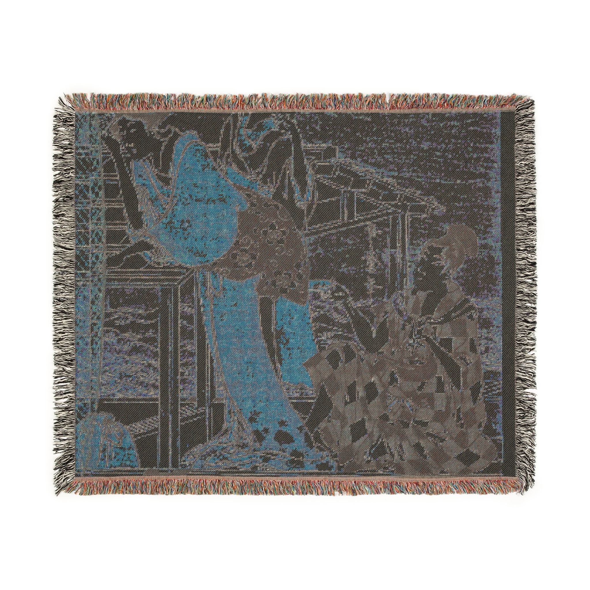 net-fishing-at-night-sumida-river-kitagawa-utamaro | Woven Tapestry Blanket - Image 8