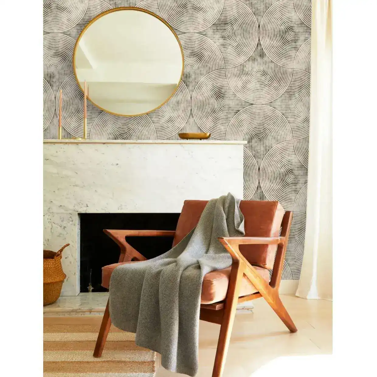 Neutral Beige Abstract Geometric Wall Paper - Image 5