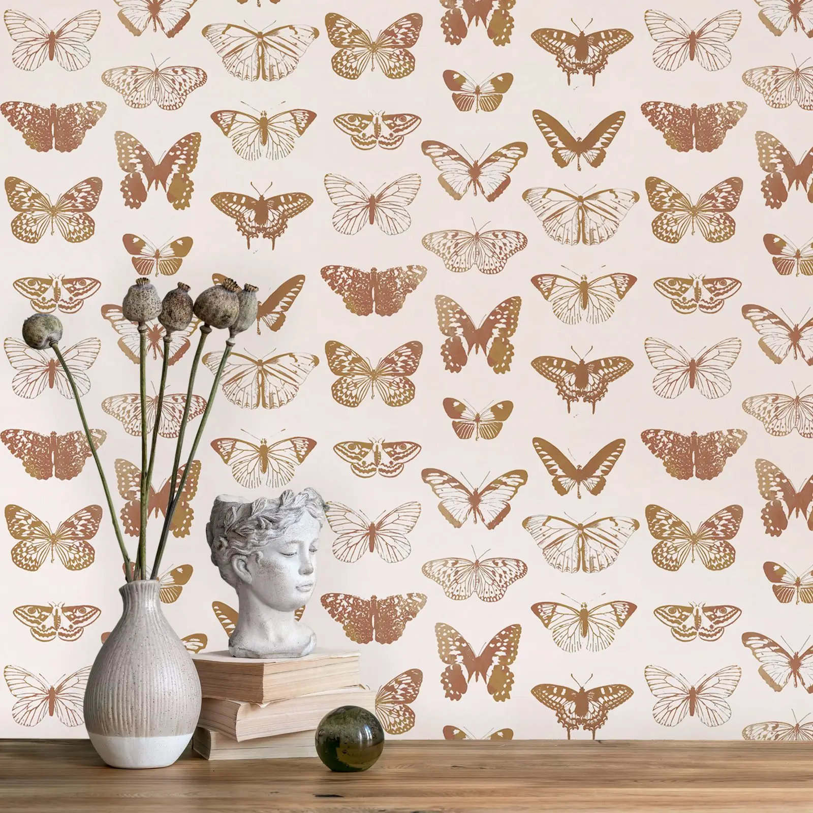 Neutral Boho Butterflies Wallpaper - Image 6