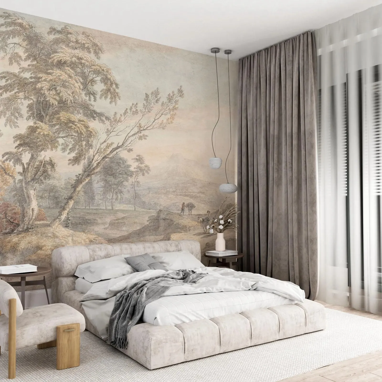 Neutral Old Trees Mural - Image 2