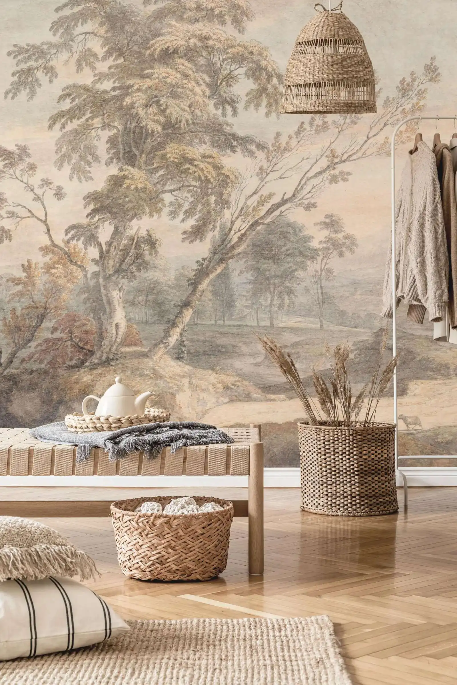 Neutral Old Trees Mural - Image 3