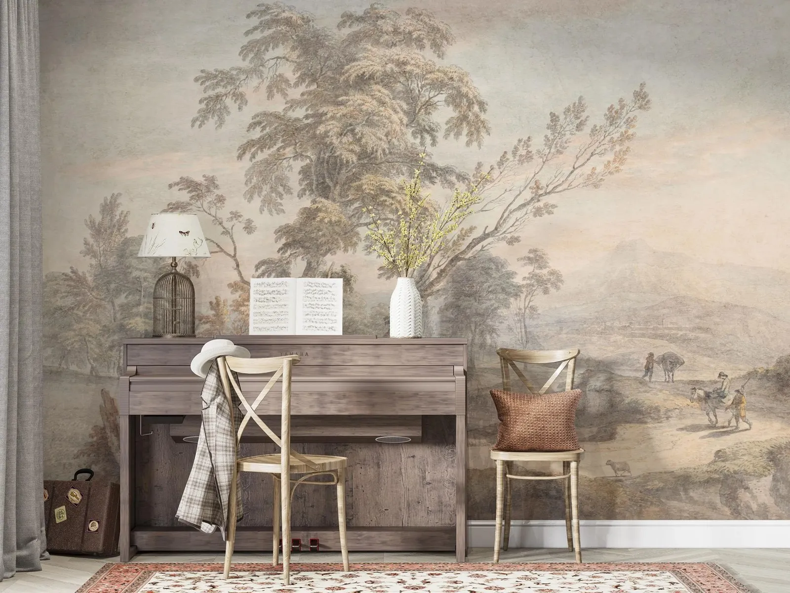 Neutral Old Trees Mural - Image 4