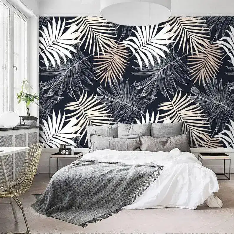 Neutral Oversized Palm Leaves Wallpaper - Image 6