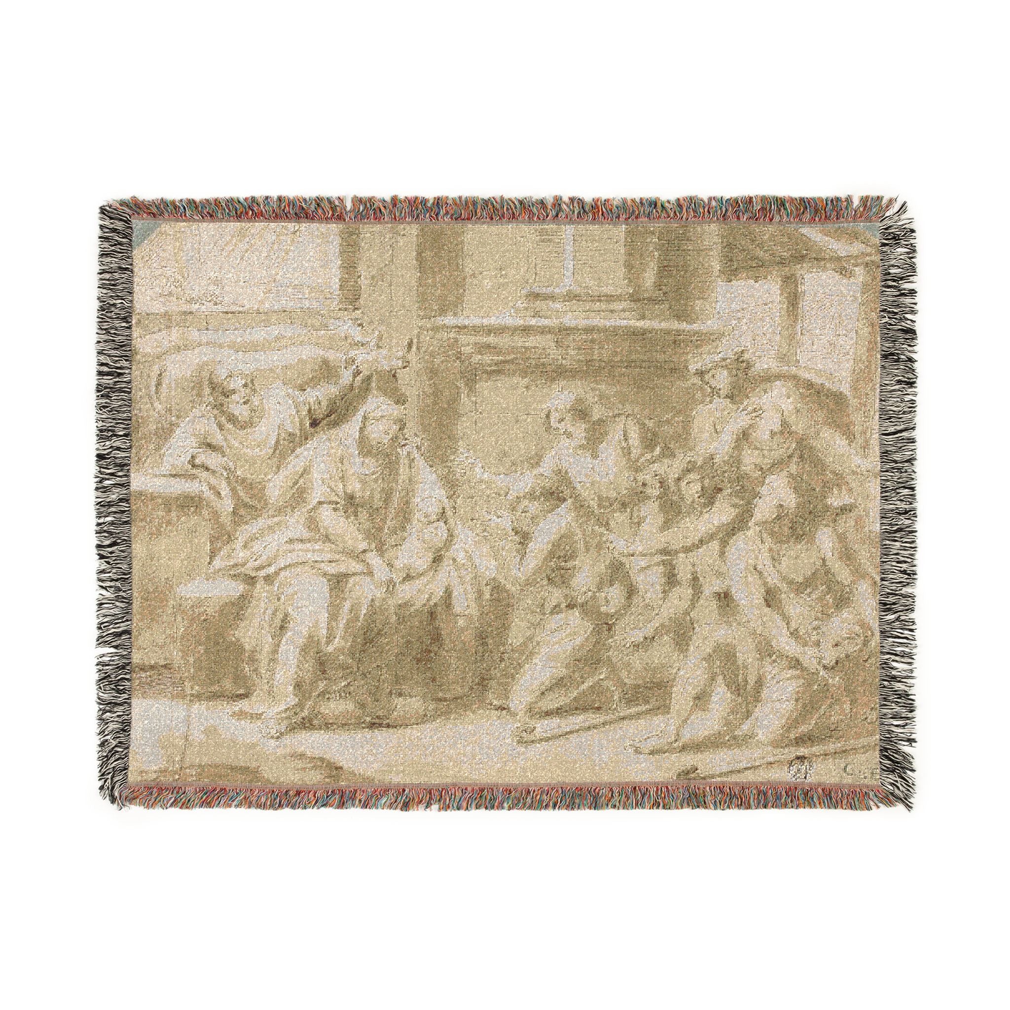 Nicolas Poussin - Adoration of the Shepherds | Woven Tapestry Blanket - Image 10