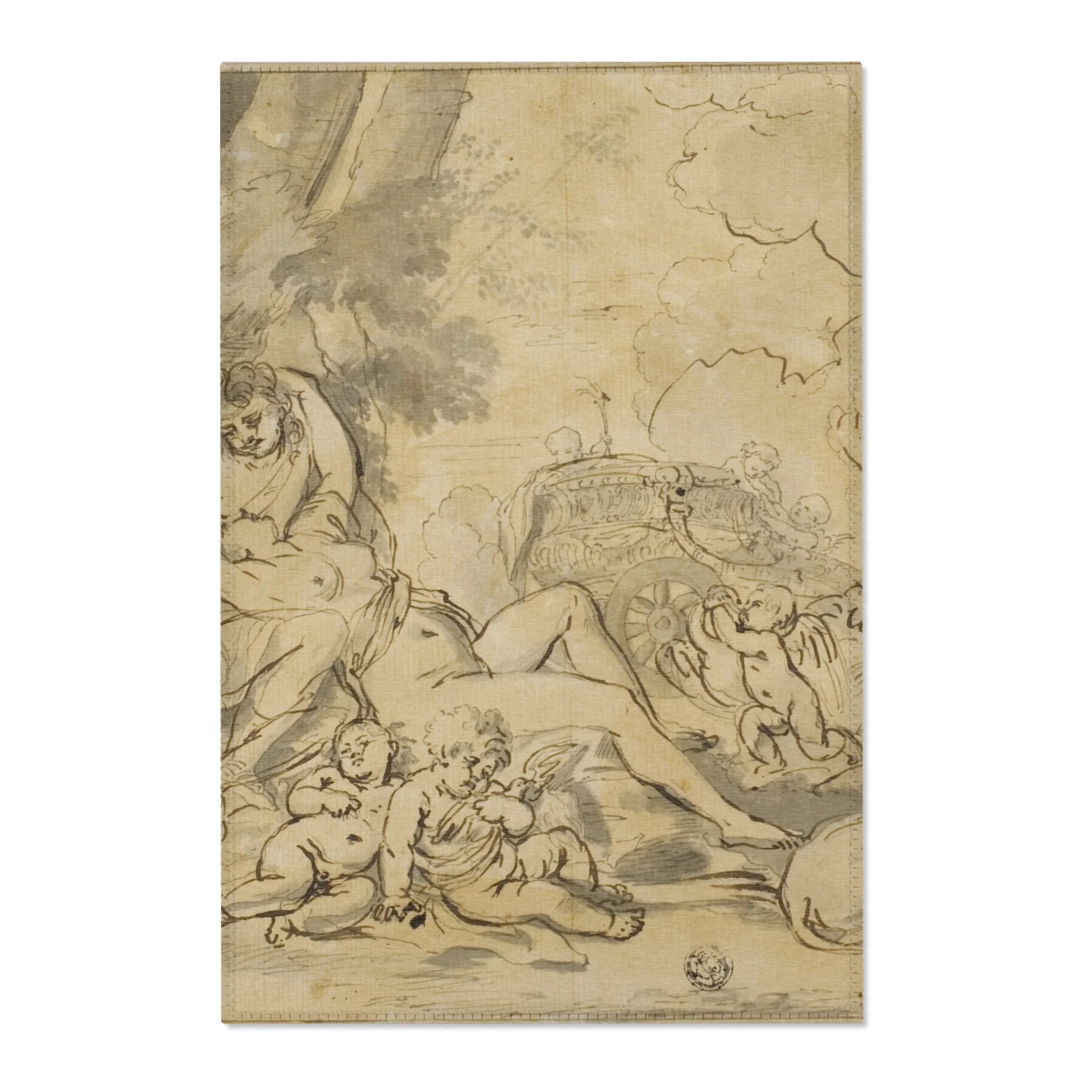 Nicolas Poussin - Figures, Chariot and Dog | Area Rug
