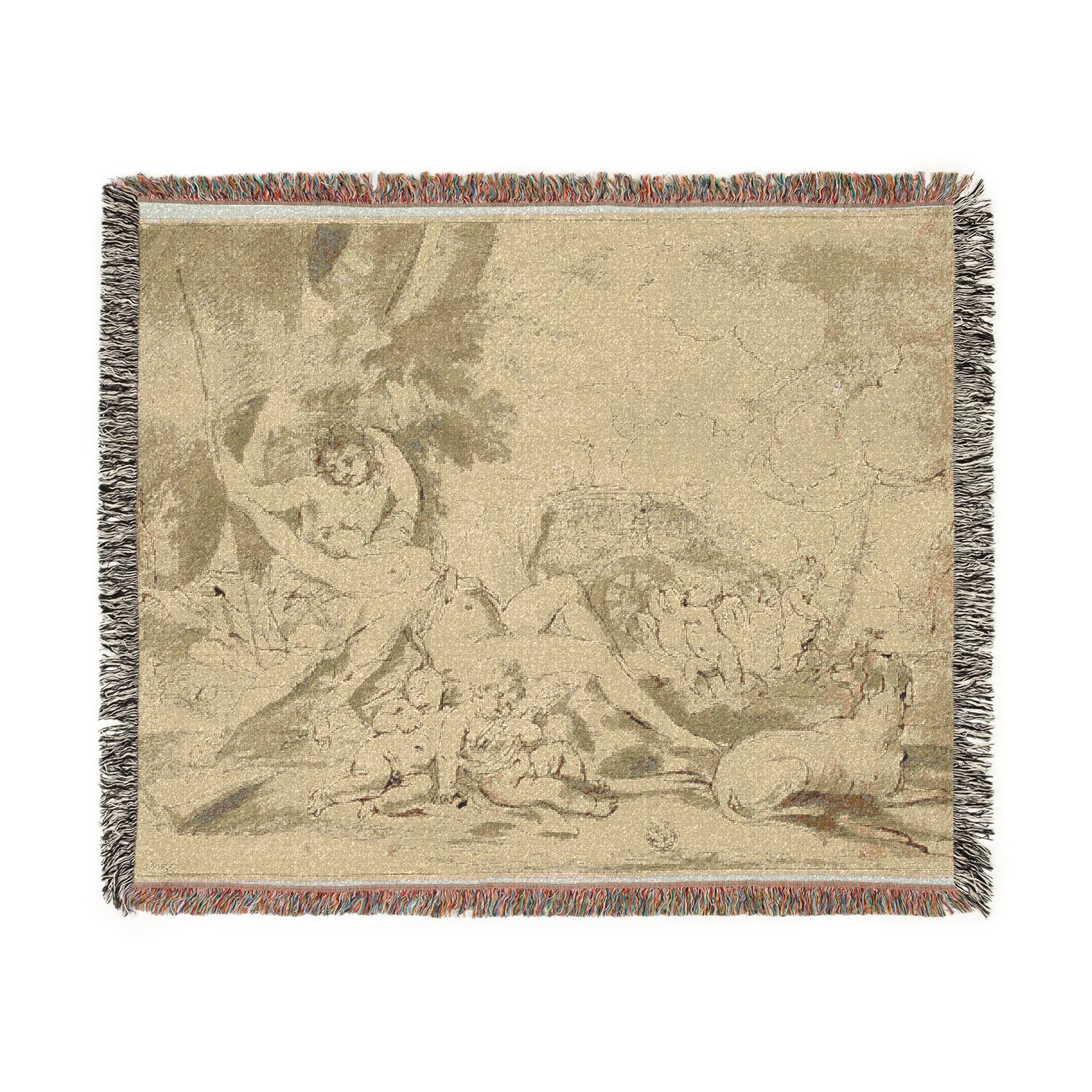 Nicolas Poussin - Figures, Chariot and Dog | Woven Tapestry Blanket - Image 2