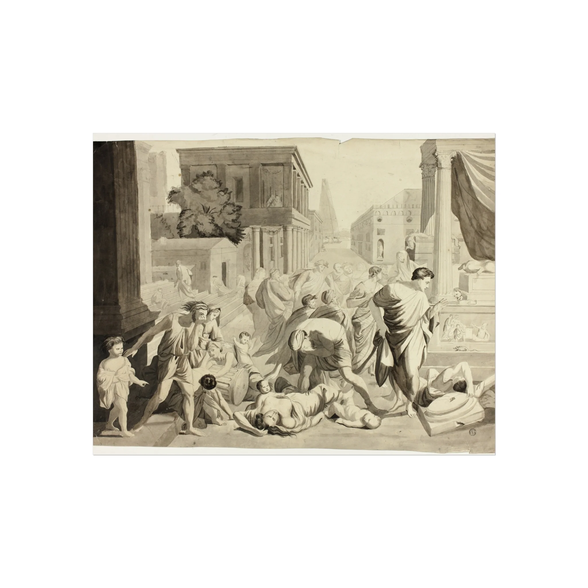 Nicolas Poussin - Plague of Ashdod | Fine Art Poster - Image 2