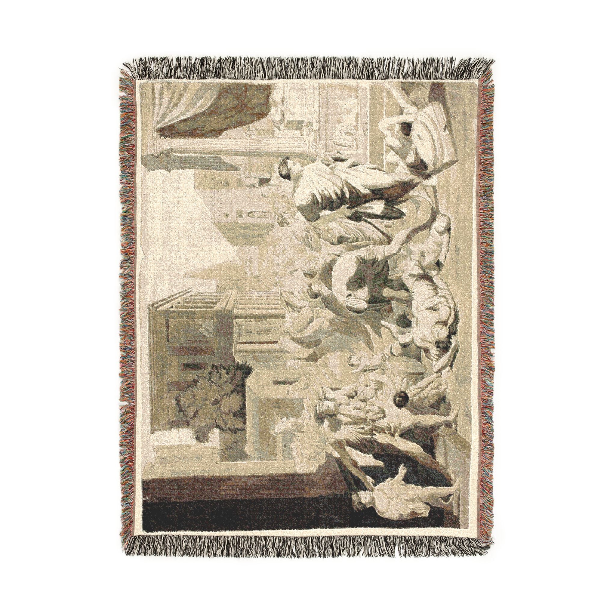 Nicolas Poussin - Plague of Ashdod | Woven Tapestry Blanket - Image 11