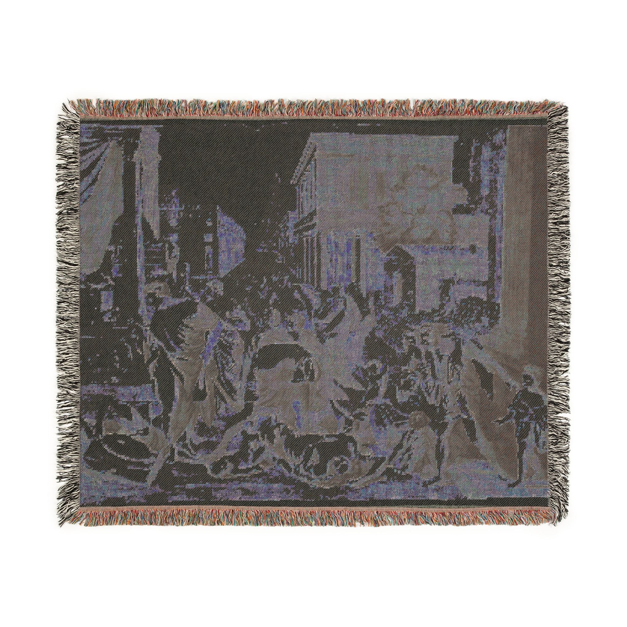 Nicolas Poussin - Plague of Ashdod | Woven Tapestry Blanket - Image 8