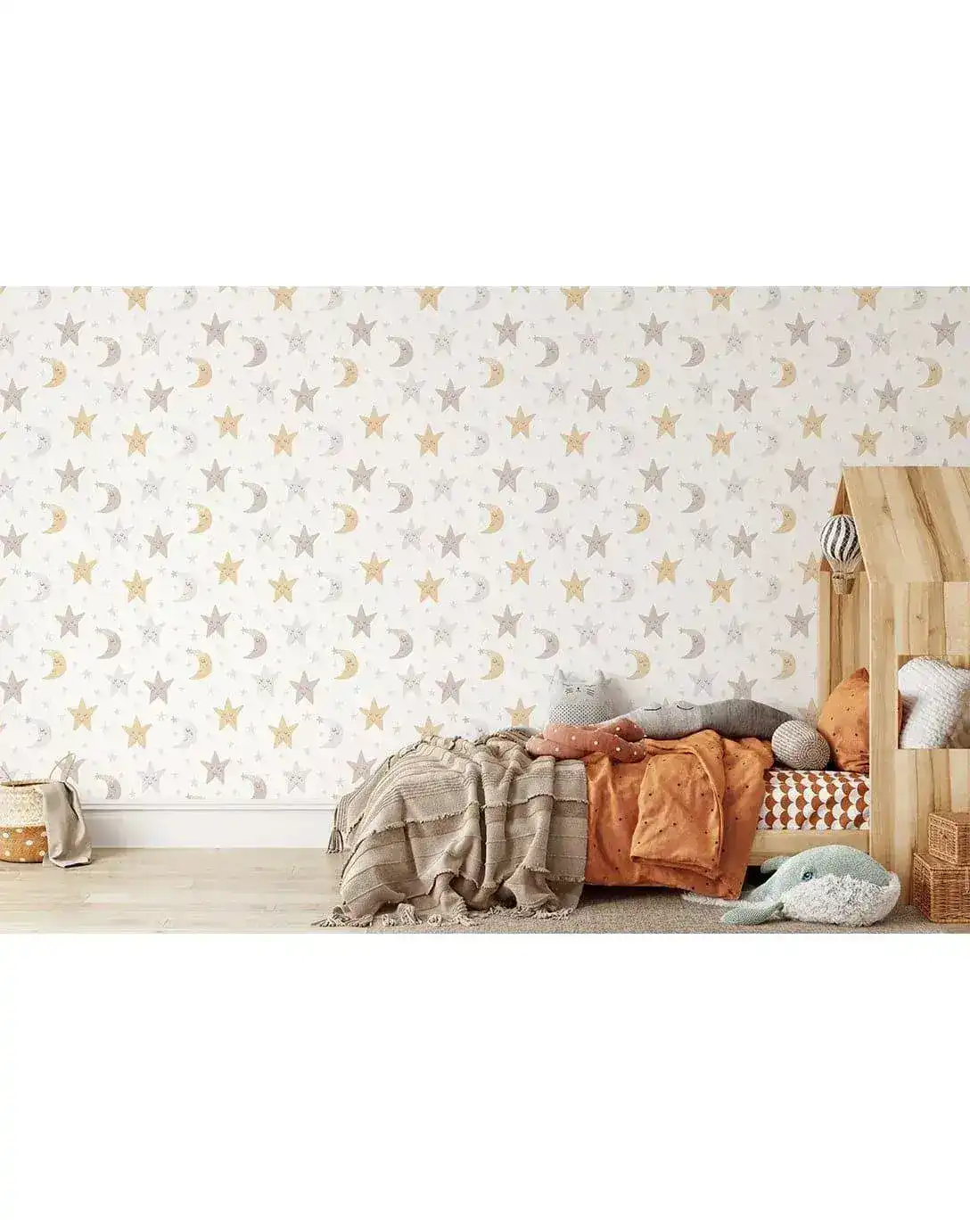Night Sky Moon and Stars Nursery Removable Wallpaper - Image 4