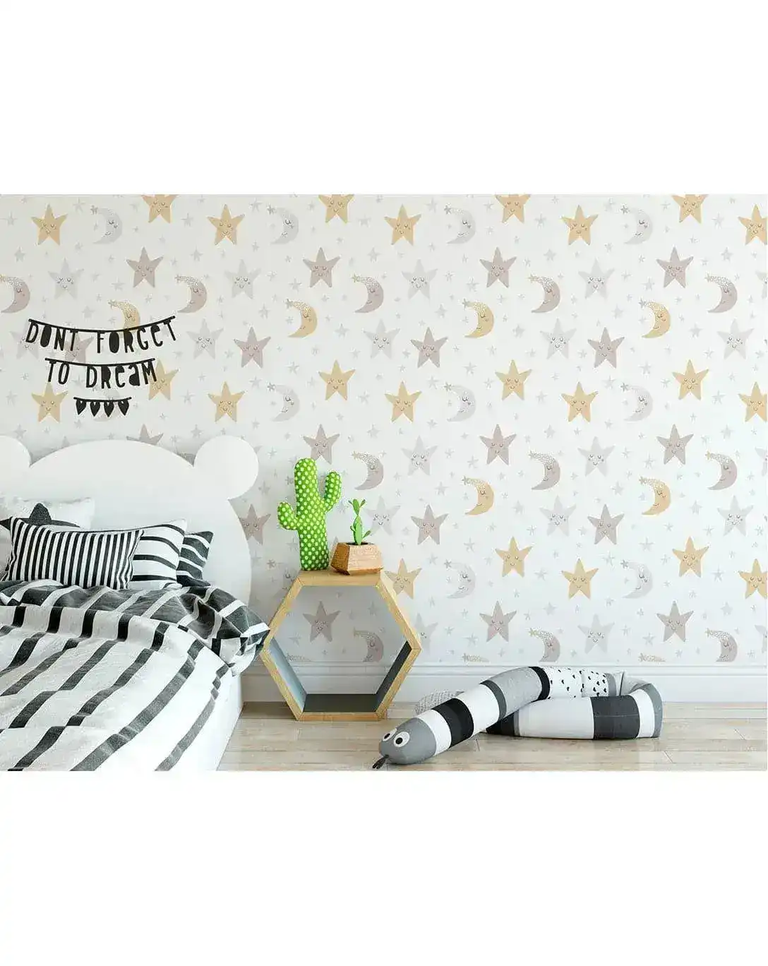 Night Sky Moon and Stars Nursery Removable Wallpaper - Image 7