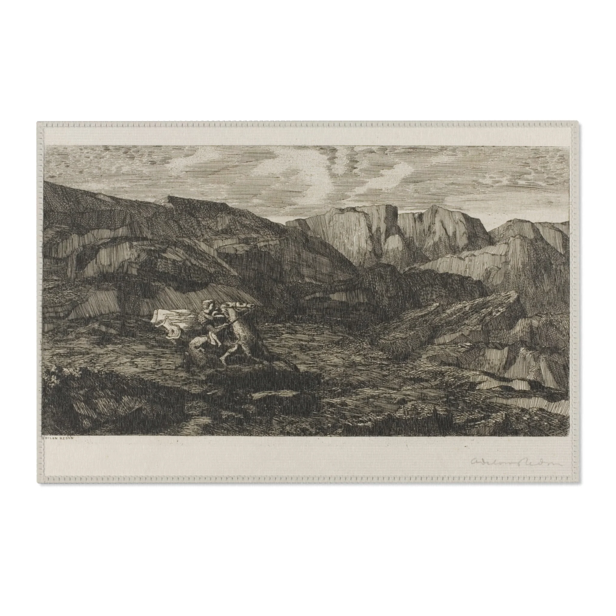 Odilon Redon - Fear | Area Rug - Image 4