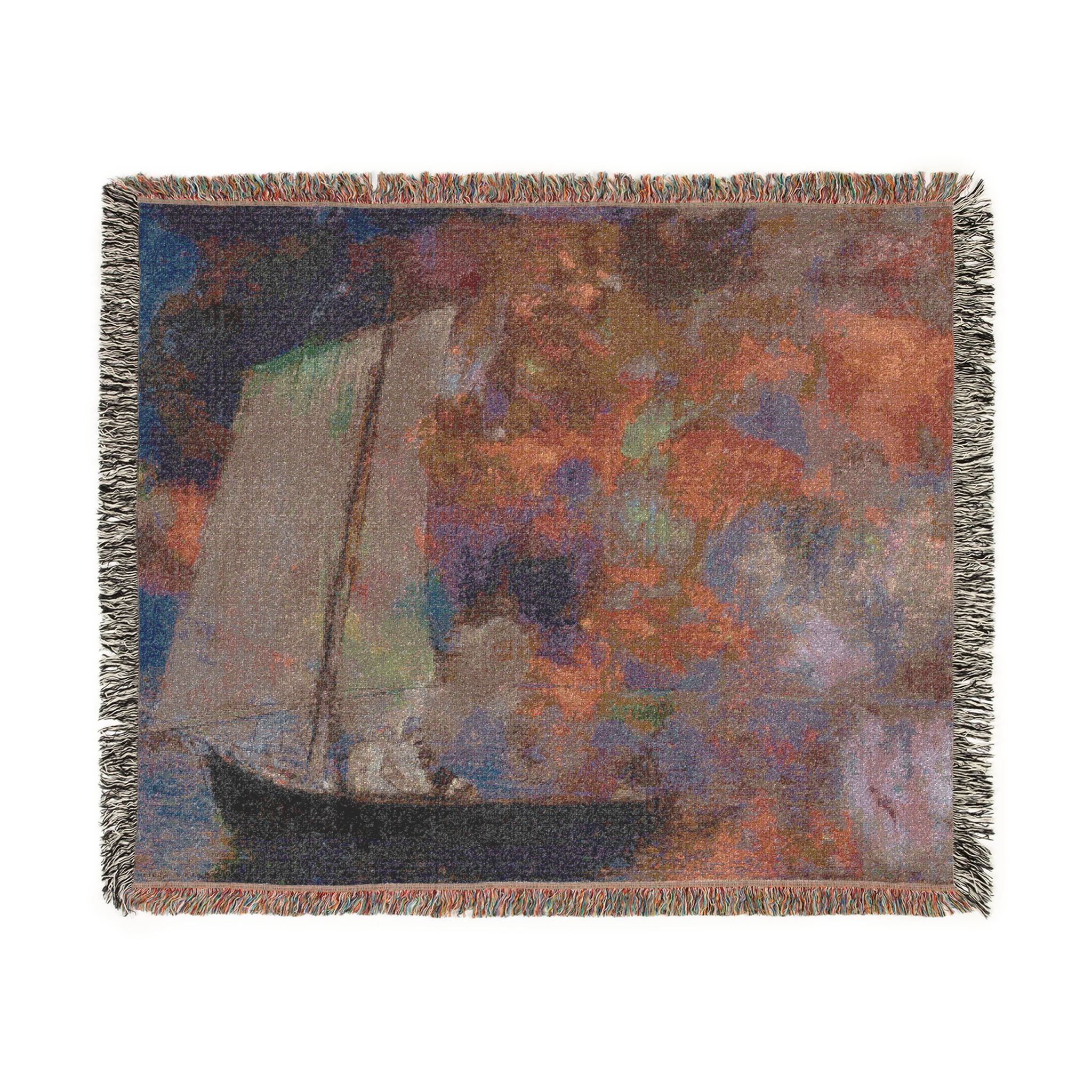Odilon Redon - Flower Clouds | Woven Tapestry Blanket - Image 2