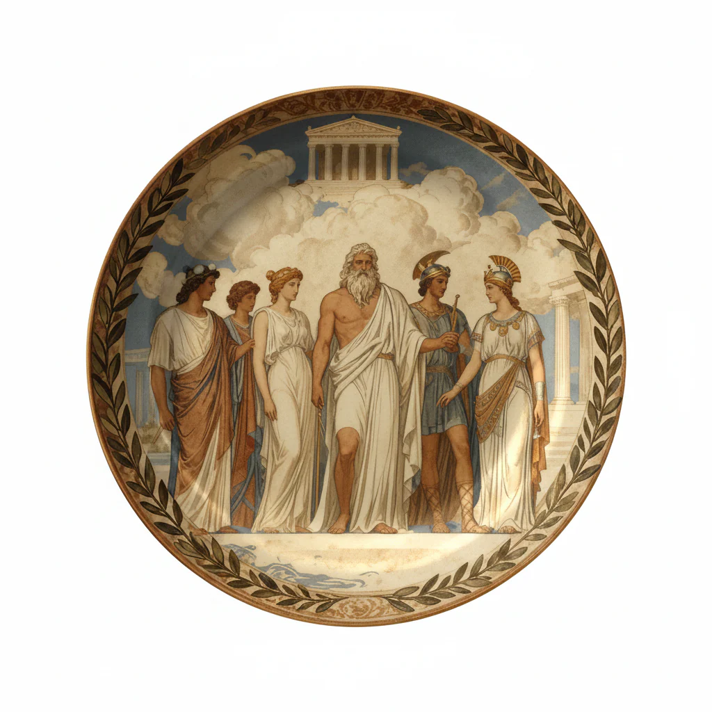 Olympian Gods Greek Mythology Decorative Ceramic Plate