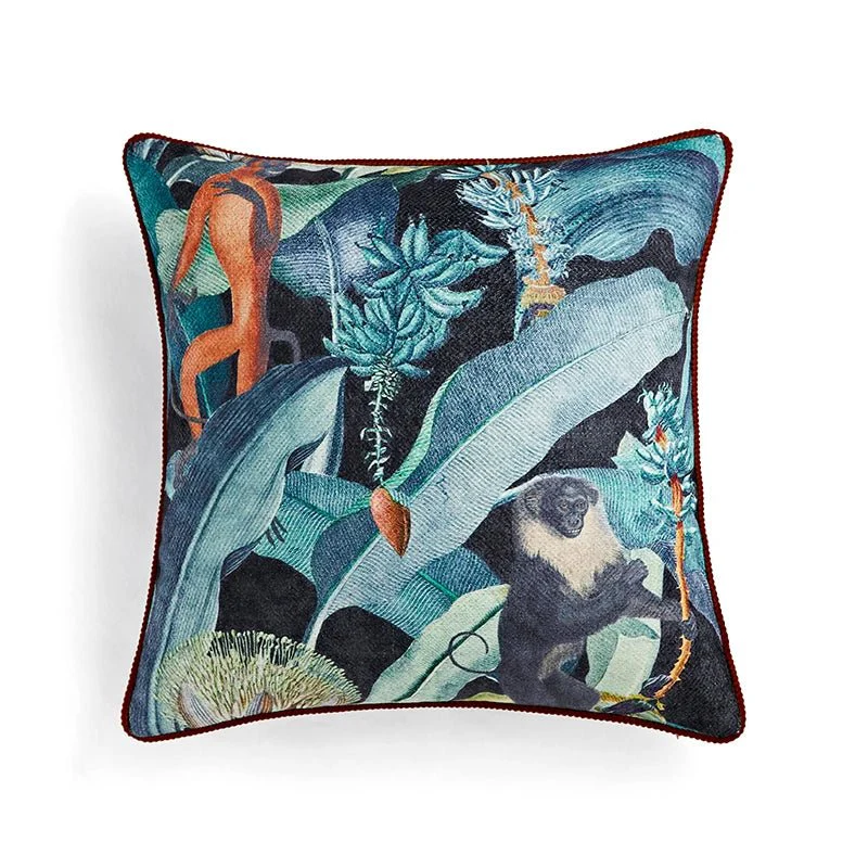 Opulent Jungle Monarchs - Vintage Monkey Print Pillow Cover - Image 3