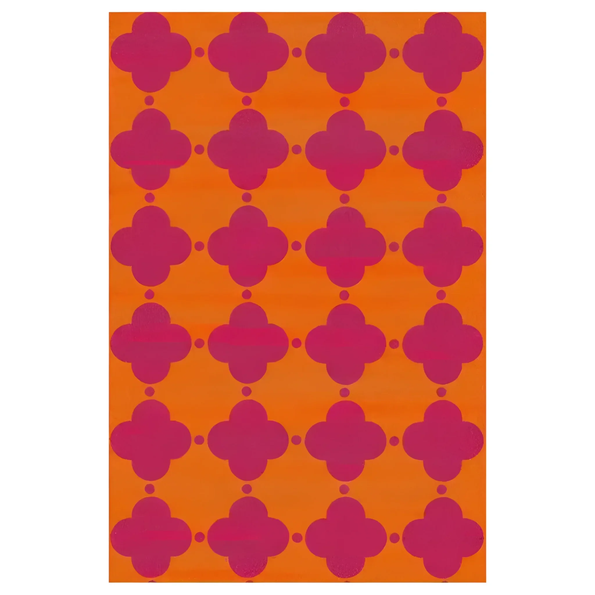 Orange Pink Clovers Hand Tufted Rug - Image 10