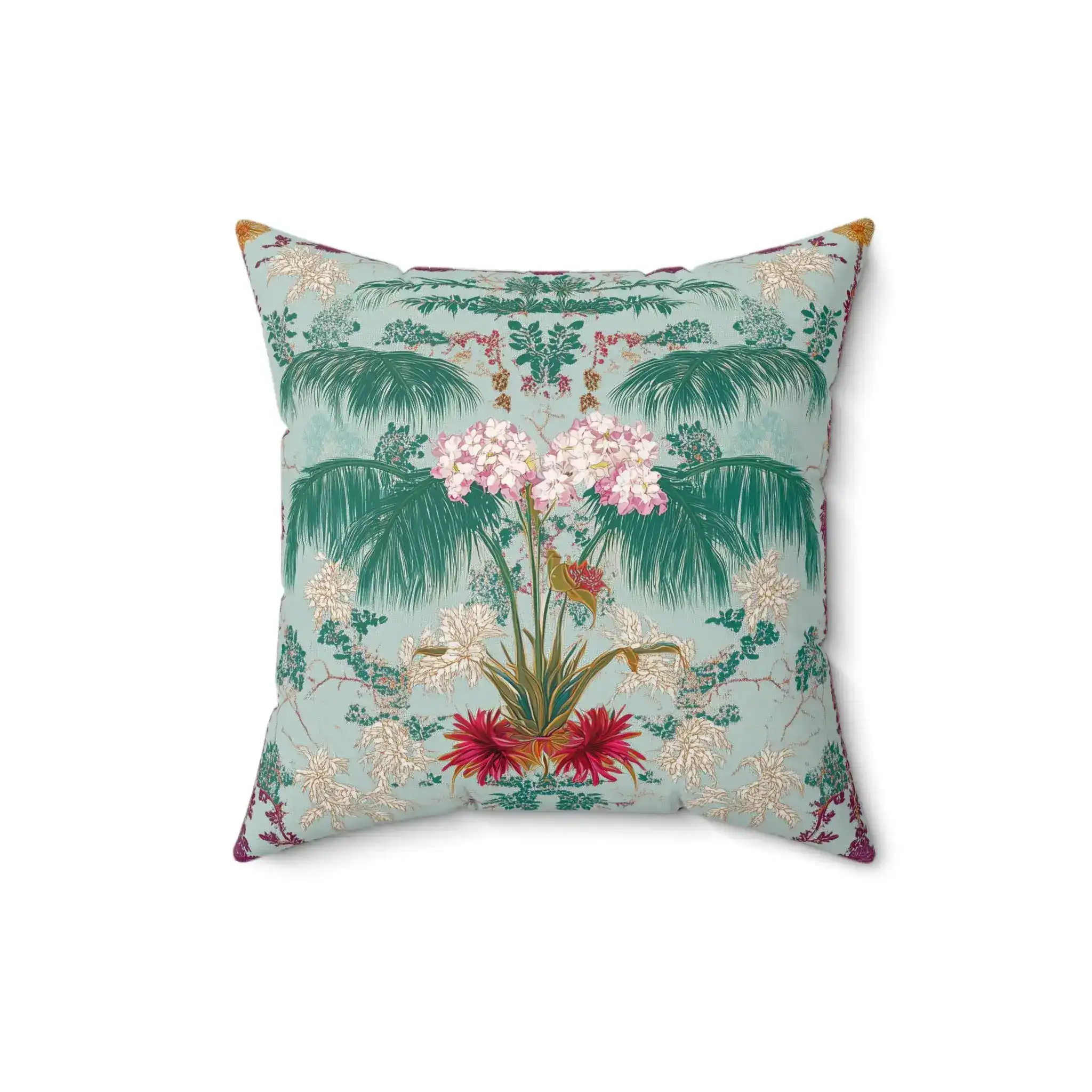 Orchid Oasis Palm Throw Pillow - Image 3