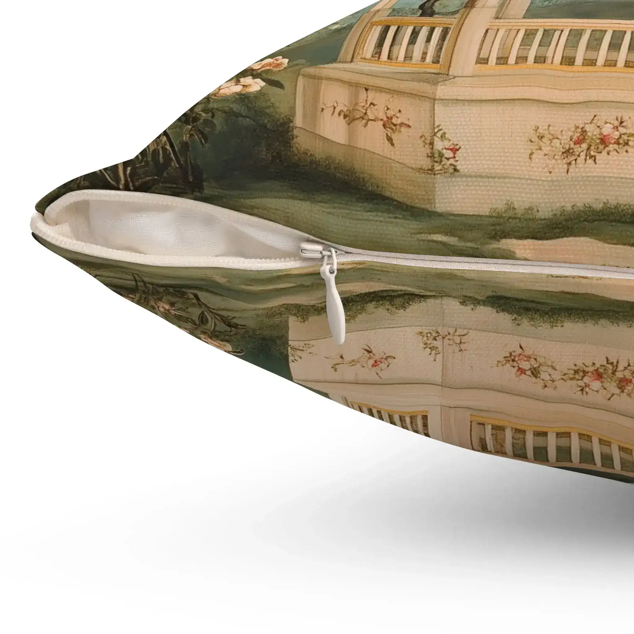 Oriental Garden Pavilion Throw Pillow - Image 6