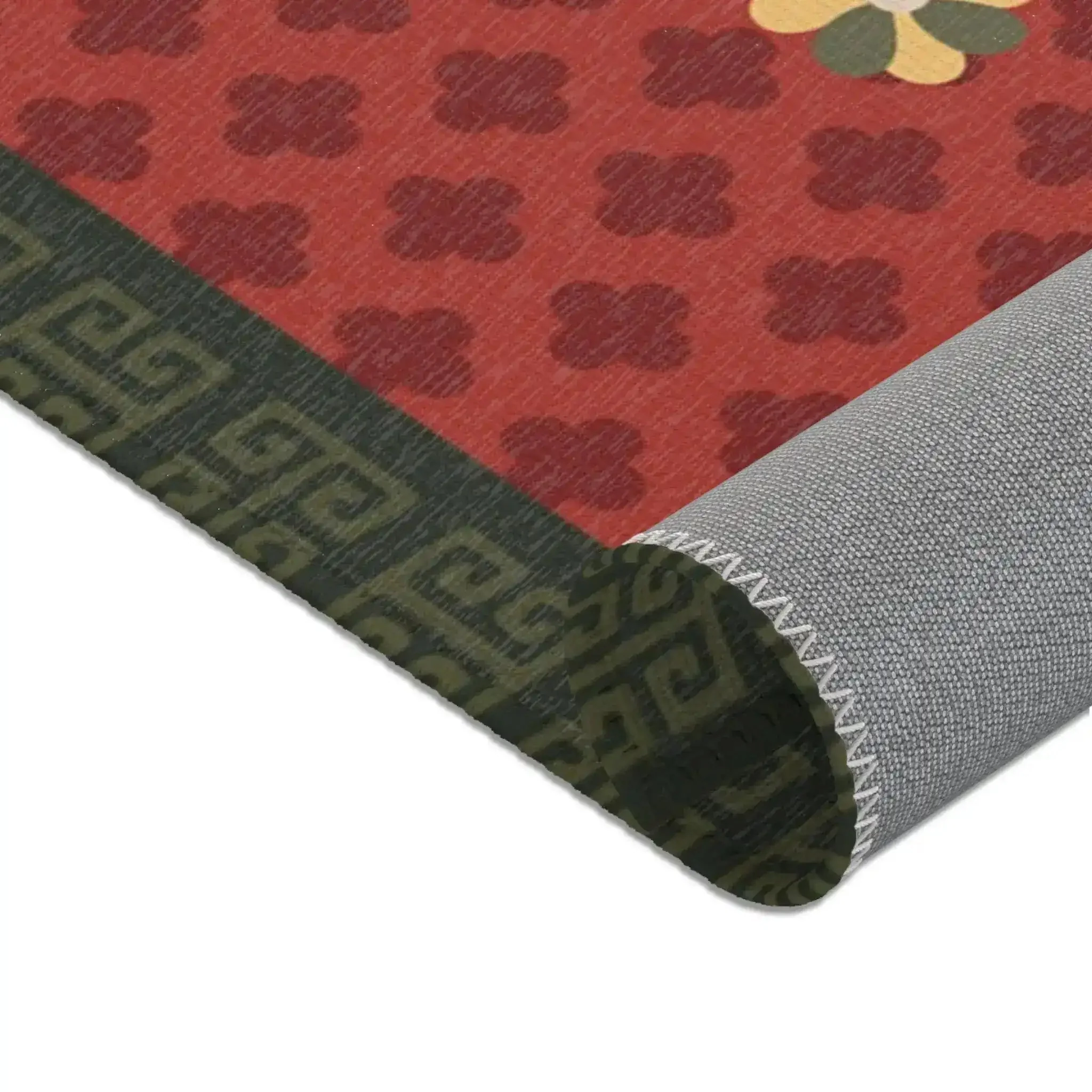Oriental Medallion Red and Green Accent Rug - Image 9