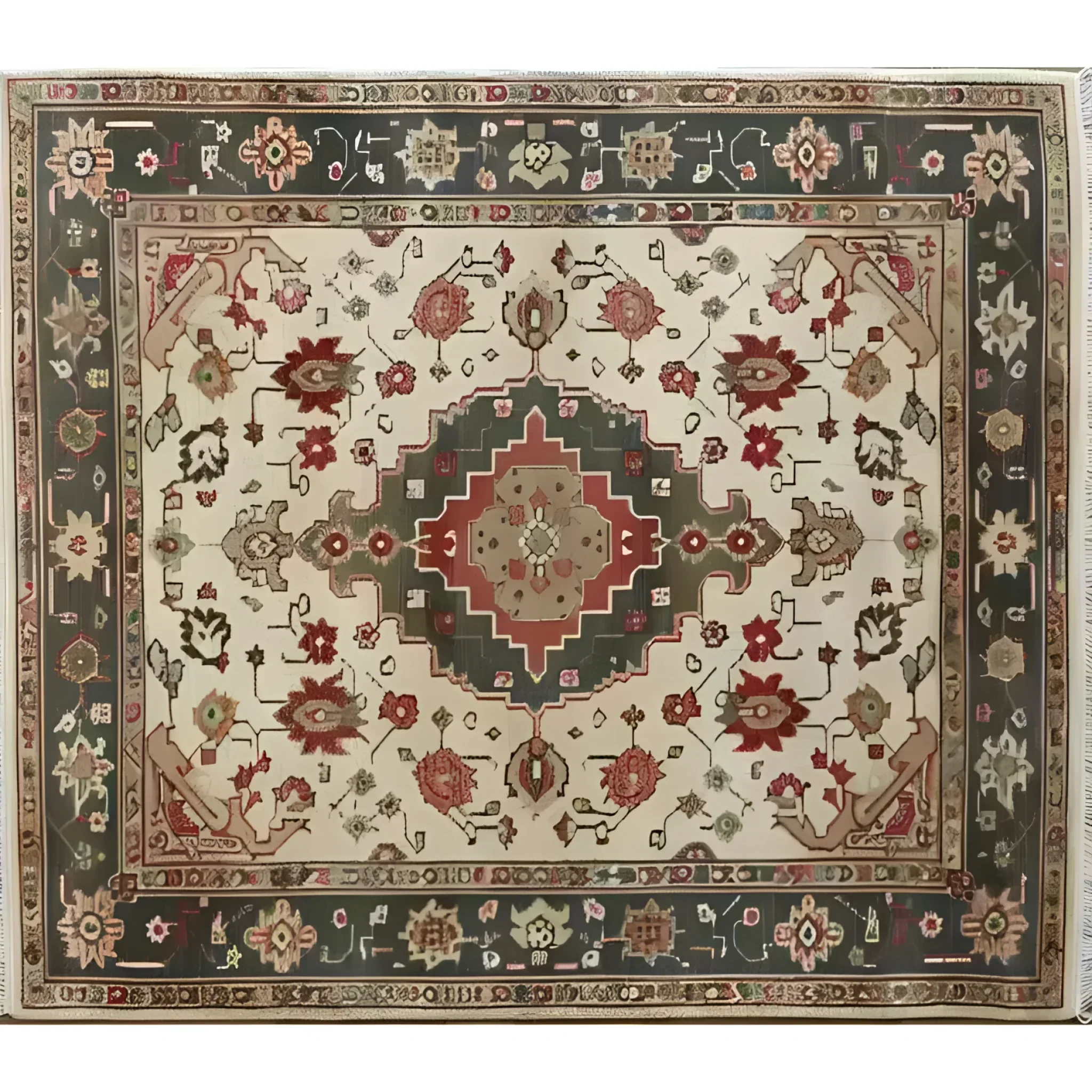 Ornamental Floral Hand Knotted Area Rug - Image 3
