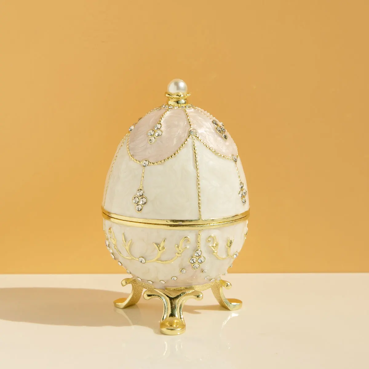 Ornate Enameled Easter Egg Jewelry Box