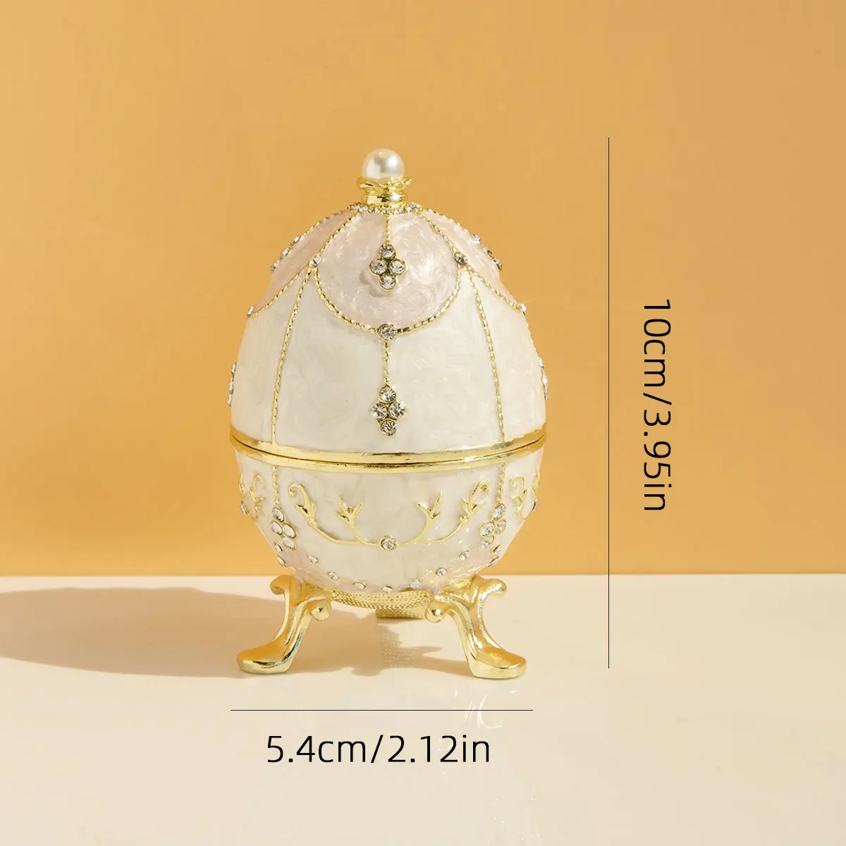 Ornate Enameled Easter Egg Jewelry Box - Image 3