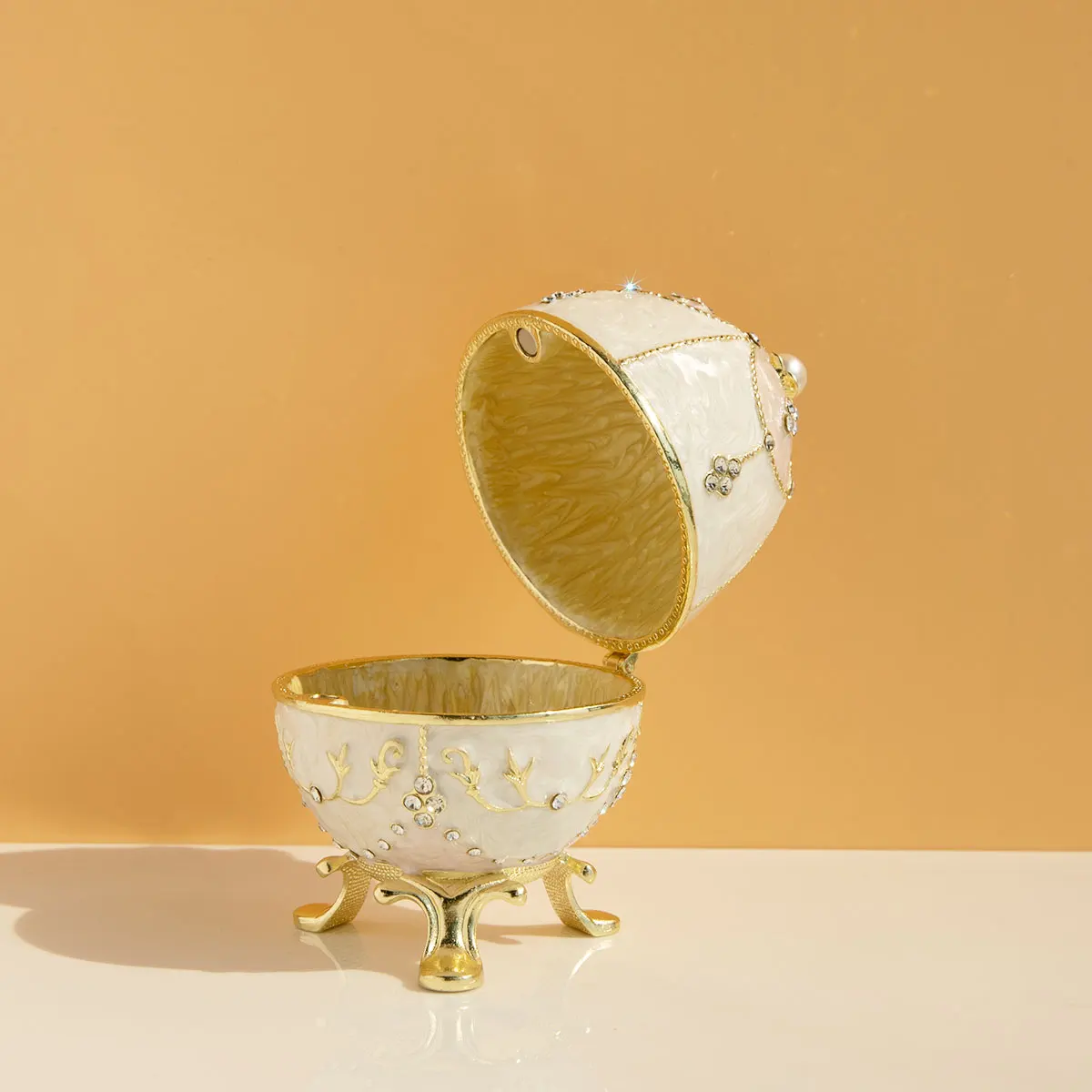 Ornate Enameled Easter Egg Jewelry Box - Image 5