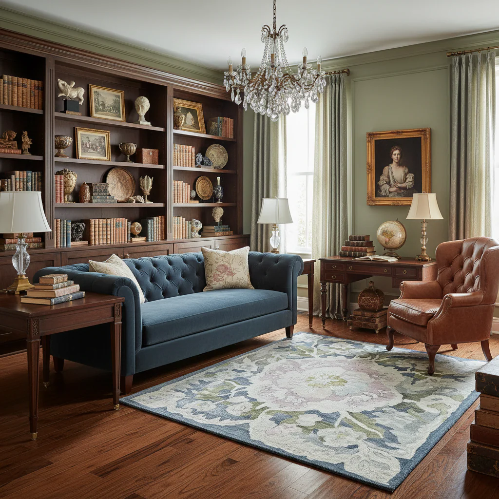 Ornate Flower Twist Hand Tufted Rug - Image 3