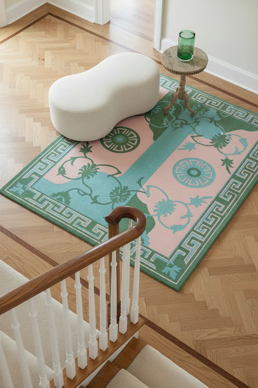Ornate Garden Scroll Hand Tufted Wool Rug - Image 3
