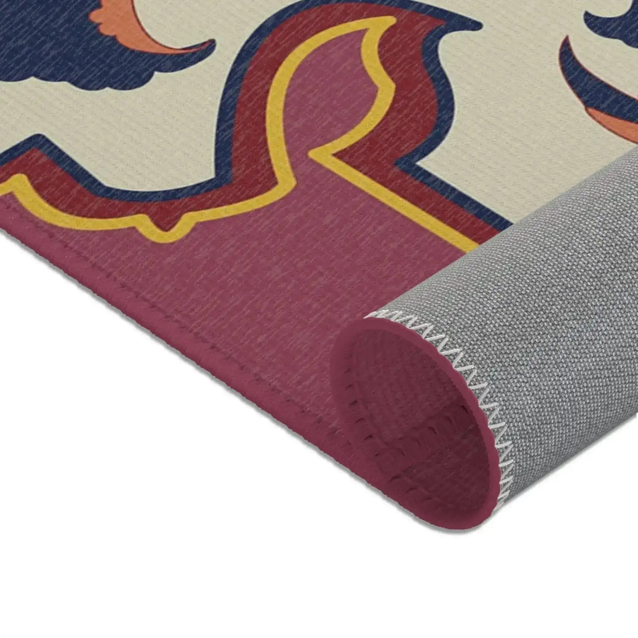 Ornate Medallion Maroon Accent Rug - Image 4
