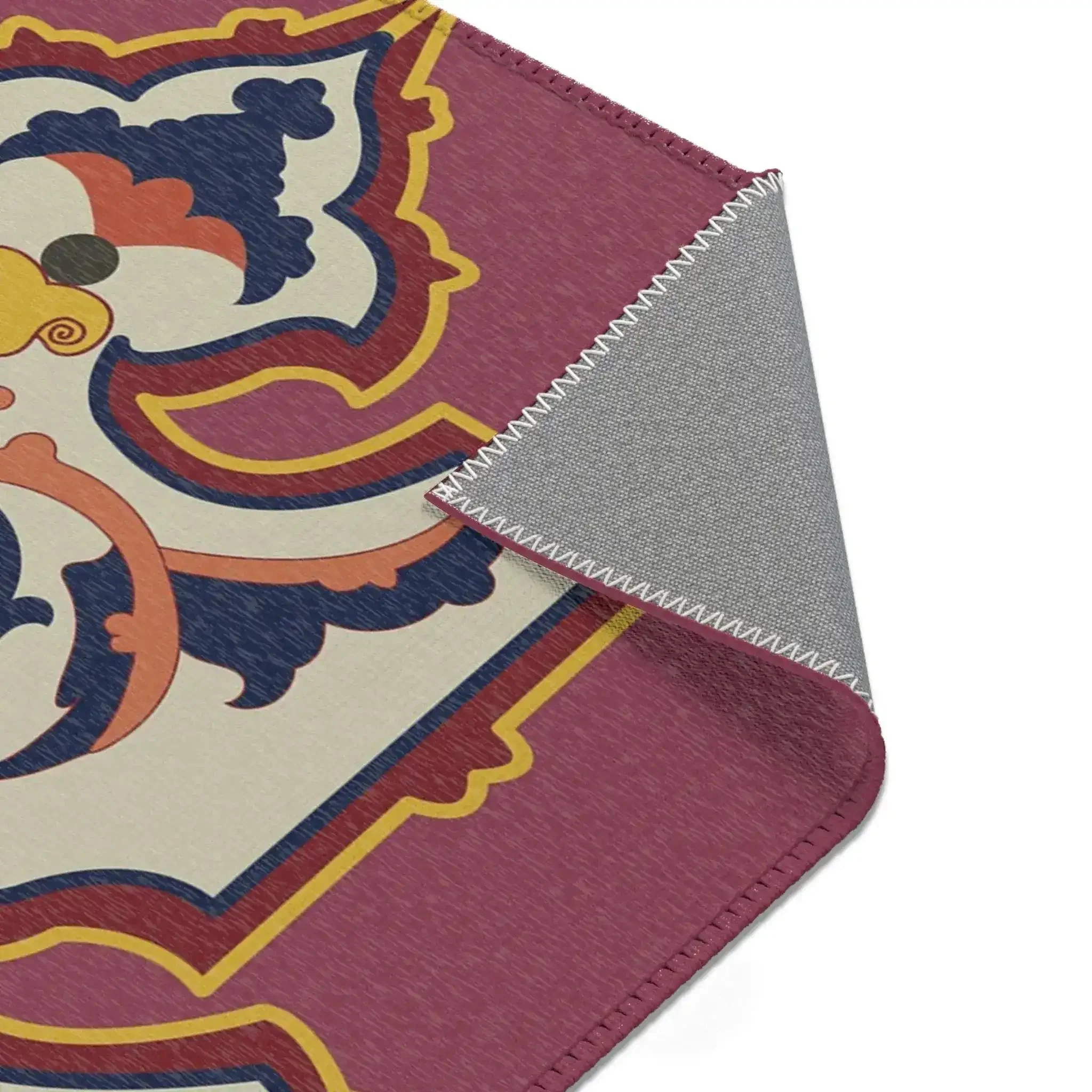 Ornate Medallion Maroon Accent Rug - Image 5