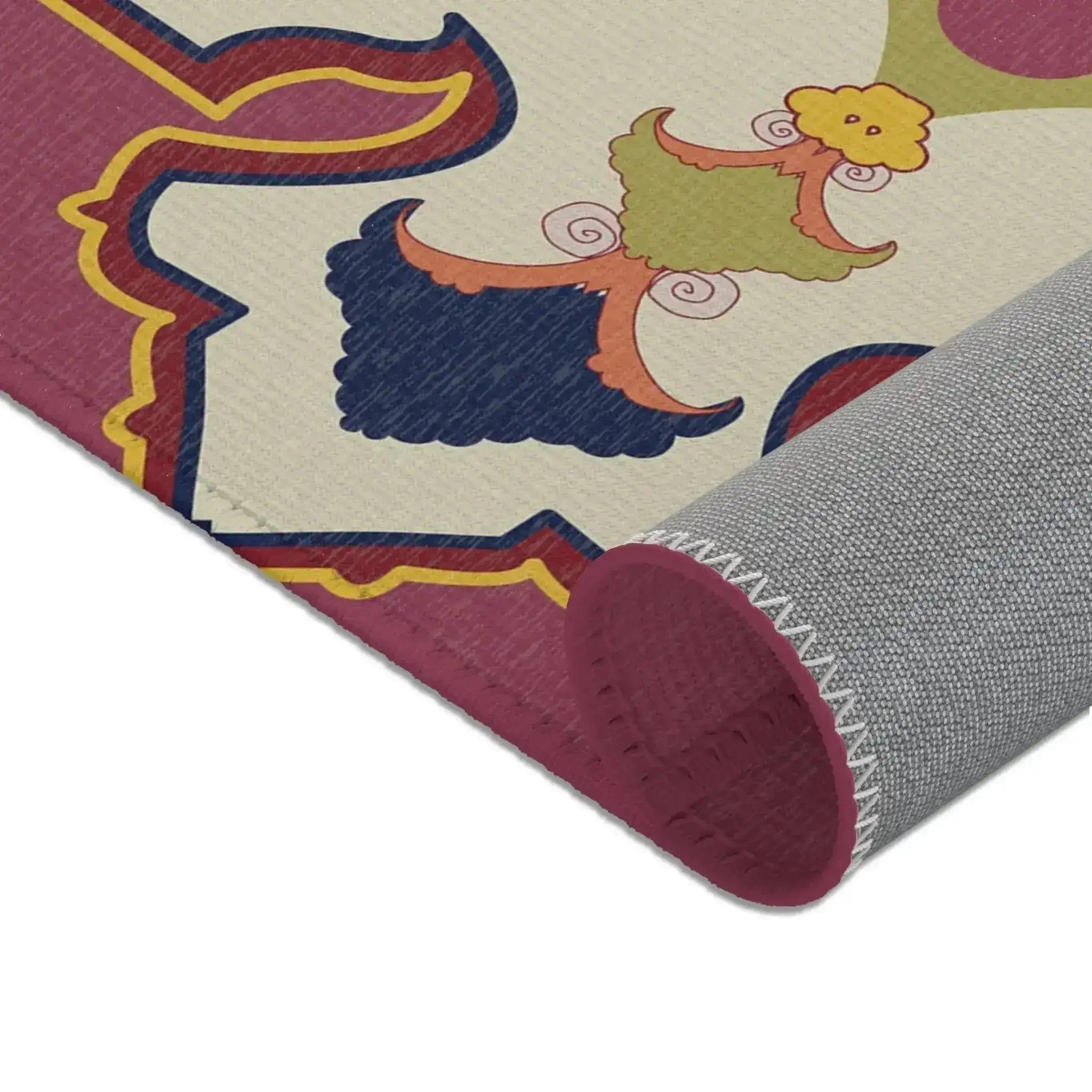 Ornate Medallion Maroon Accent Rug - Image 7
