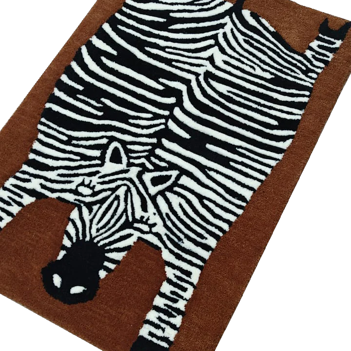 Oversized Zebra Hand Tufted Wool Rug - Image 4