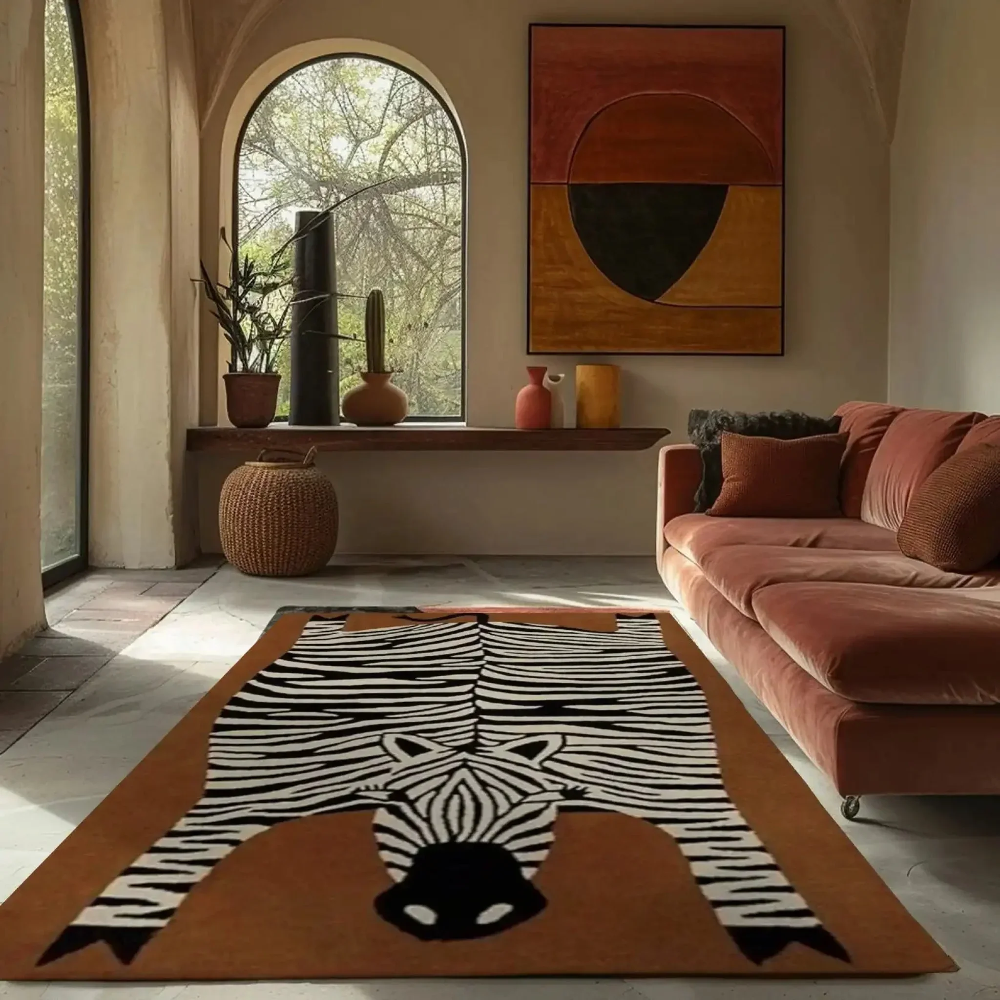 Oversized Zebra Hand Tufted Wool Rug - Image 6