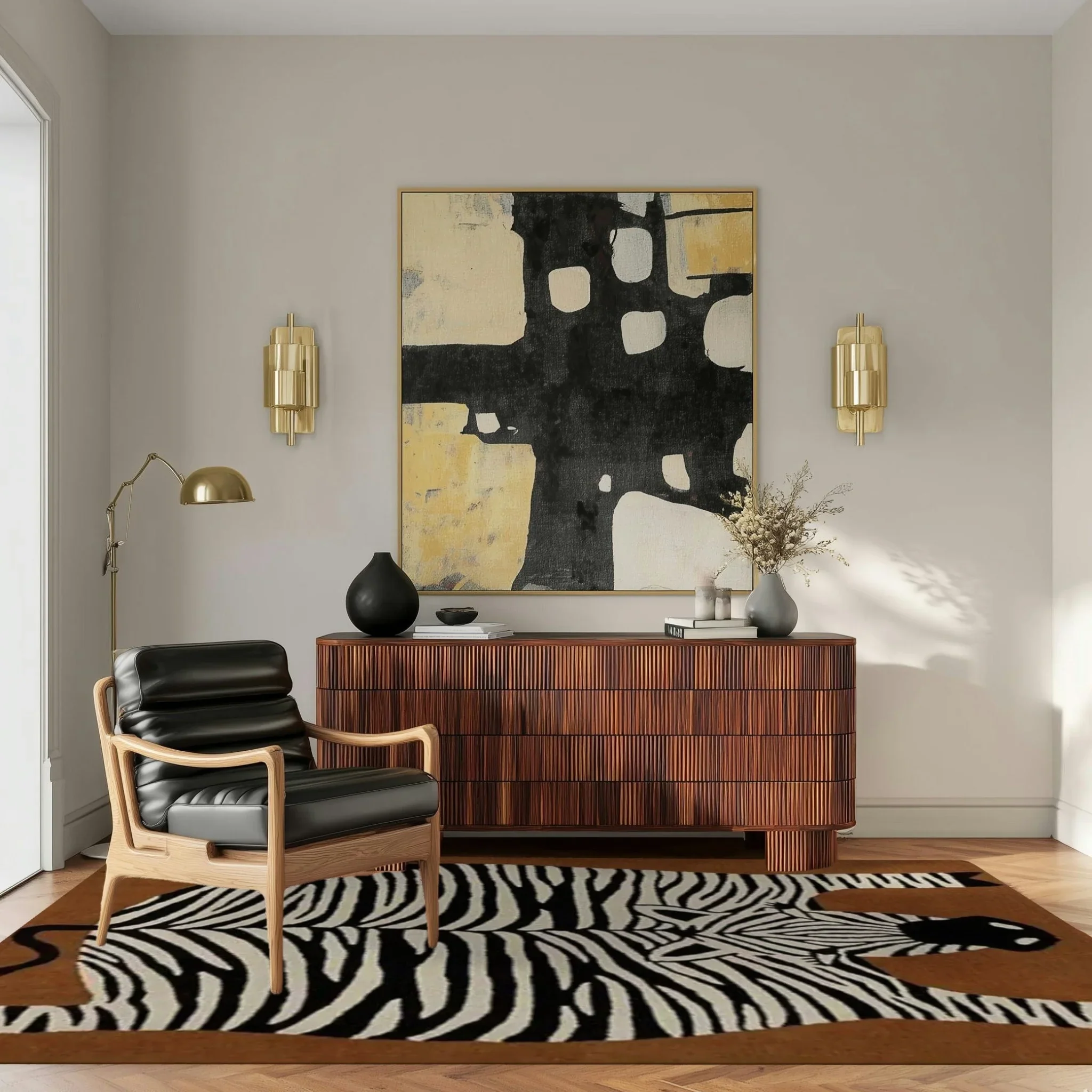 Oversized Zebra Hand Tufted Wool Rug - Image 8