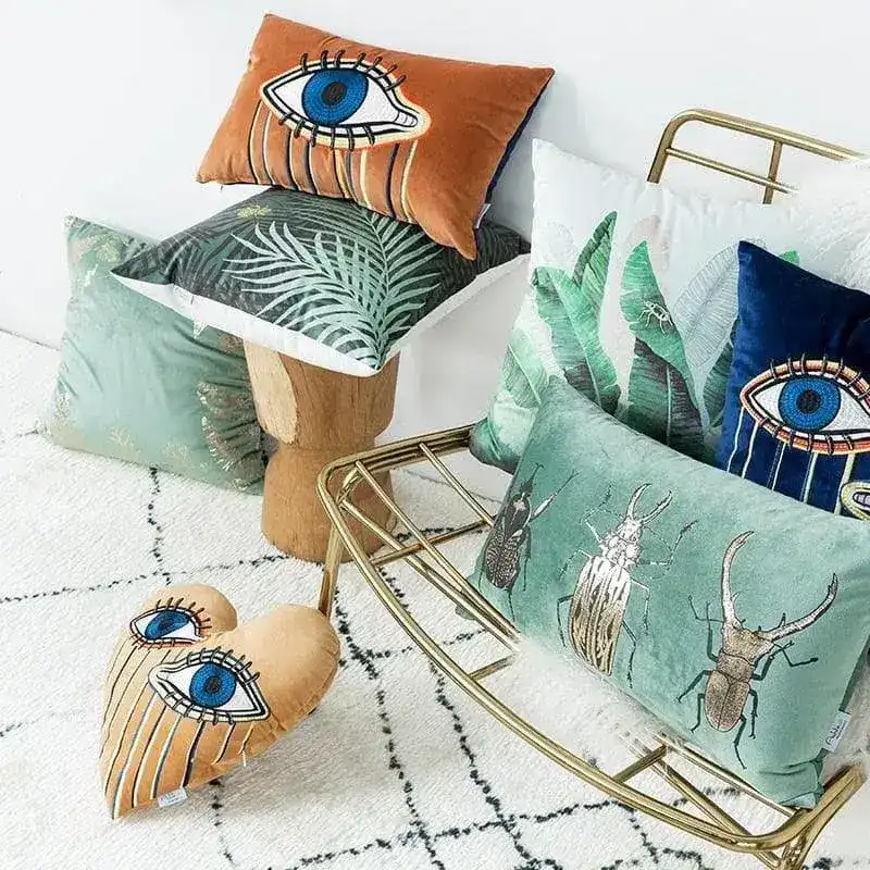 Painted Evil Eyes Throw Pillow Covers - Image 3