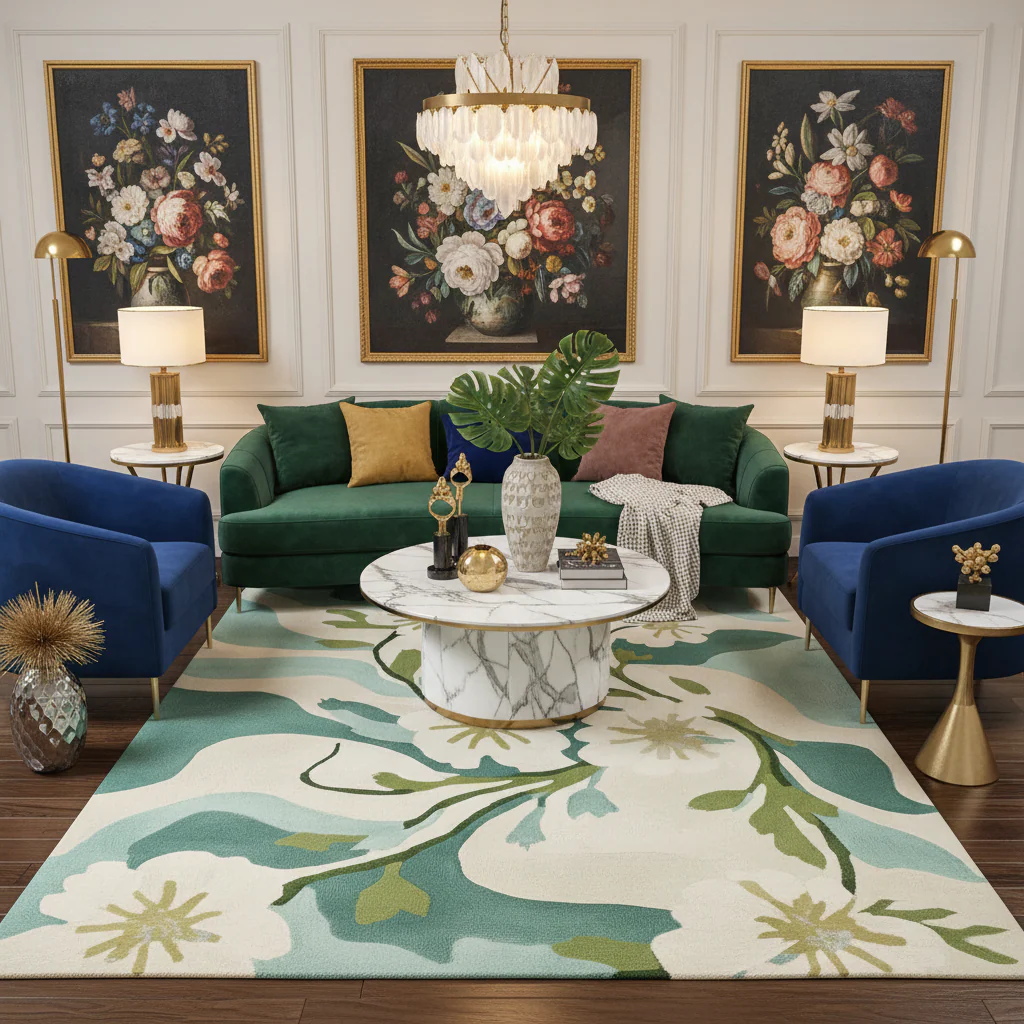 Painterly Petal Dream Hand Tufted Rug - Image 2